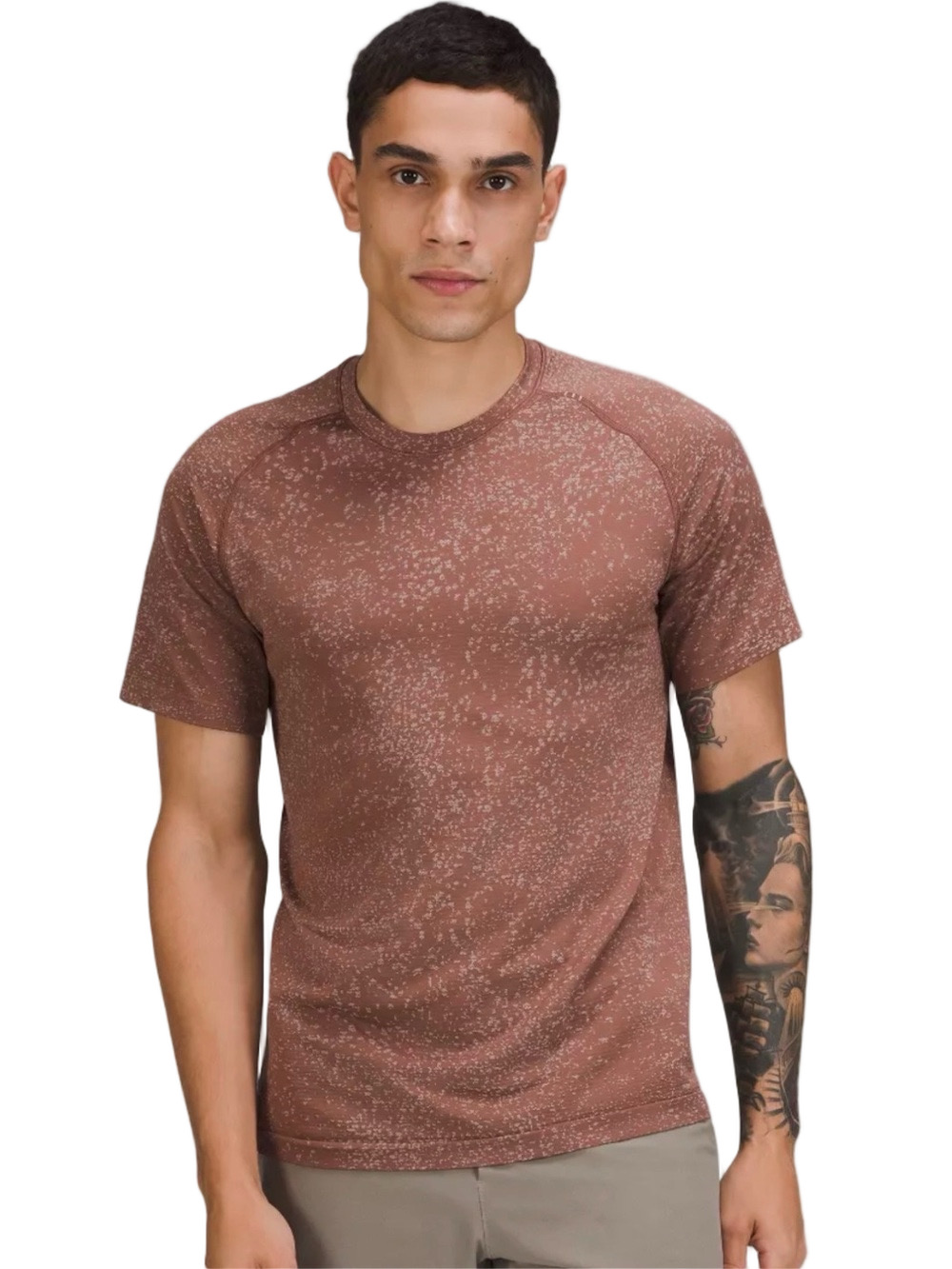 Lululemon Men's Size Medium Metal Tech 2.0 Crewneck S/S Brown T-Shirt